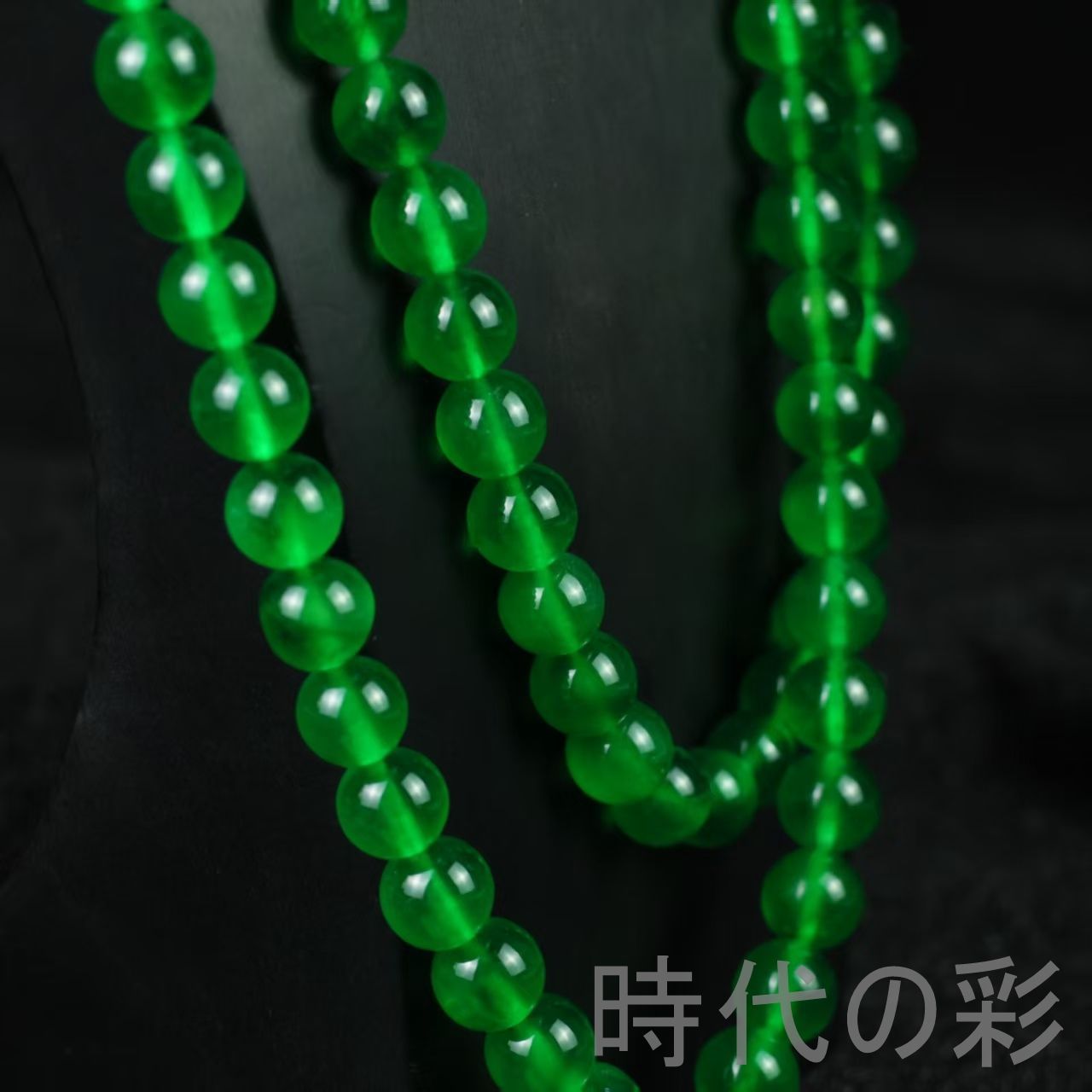 中国古美術 高冰種翡翠 仏珠 13mm 氷種氷透 強蛍光 ミャンマー天然翡翠 