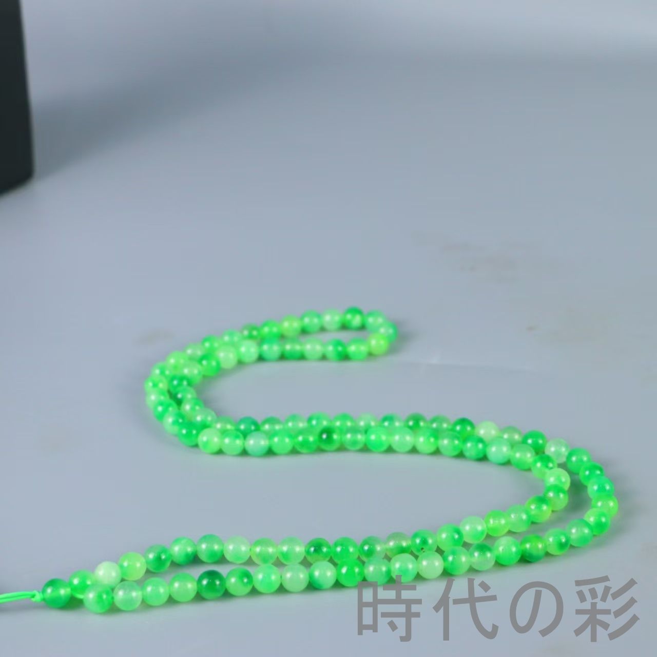 中国古美術 高冰種翡翠 仏珠 8mm 小粒 氷種氷透 強蛍光 天然翡翠 玉器 