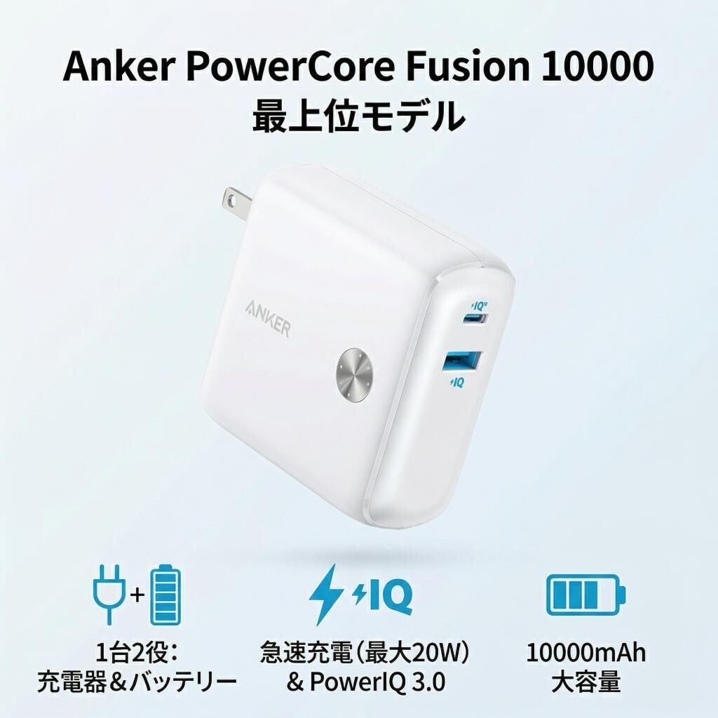 新品未開封 ANKER PowerCore Fusion 10000 1個 Anker PowerCore Fusion 10000 | モバイルバッテリー・充電器の製品