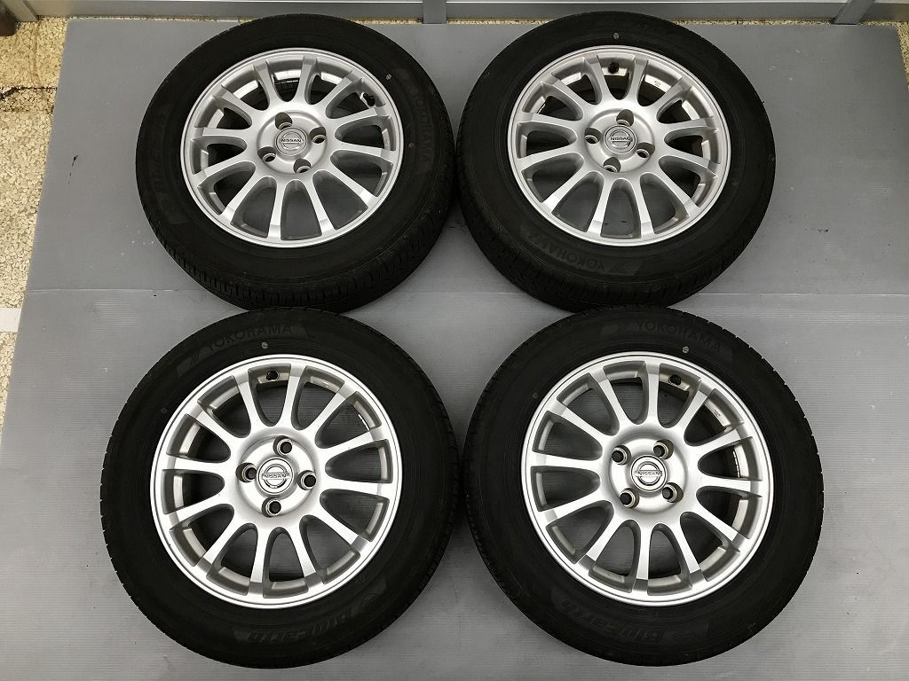 ◎キューブ用セット バリ溝 YOKOHAMA 175/65R15 23年製 純正ホイール 