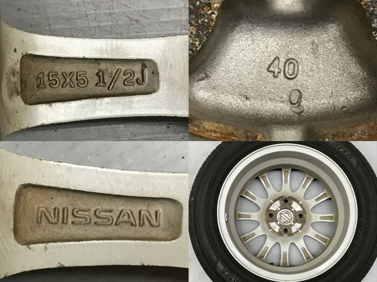 ◎キューブ用セット バリ溝 YOKOHAMA 175/65R15 23年製 純正ホイール 
