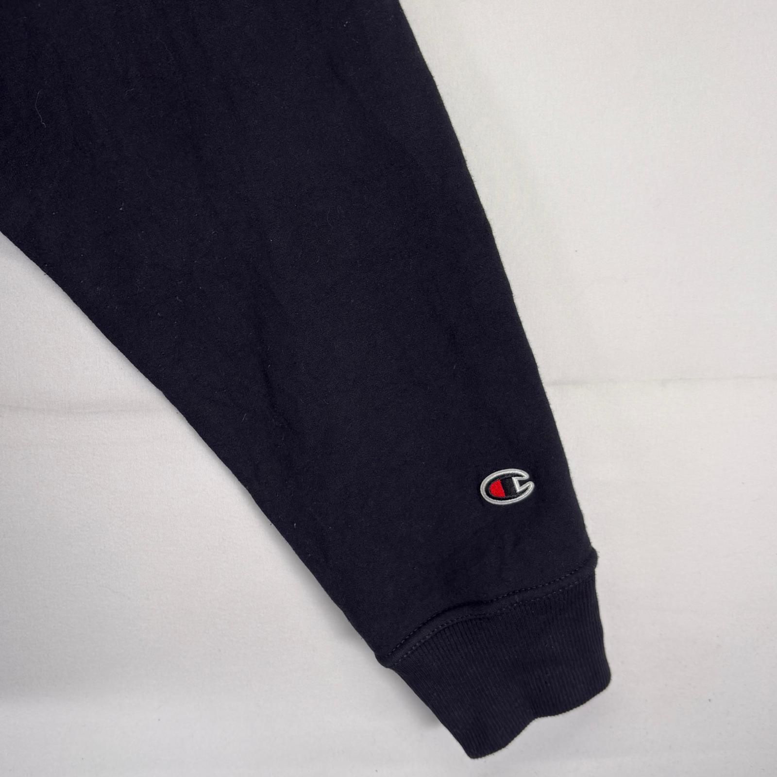 古着 チャンピオン Champion スウェット クルーネック ビッグプリントロゴ トレーナー 大きいサイズ 2XL  ブラック系 メンズ