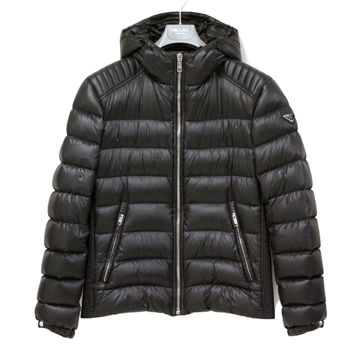 中古美品 PRADA プラダ SGA654 ダウンジャケット ブルゾン 三角ロゴ 