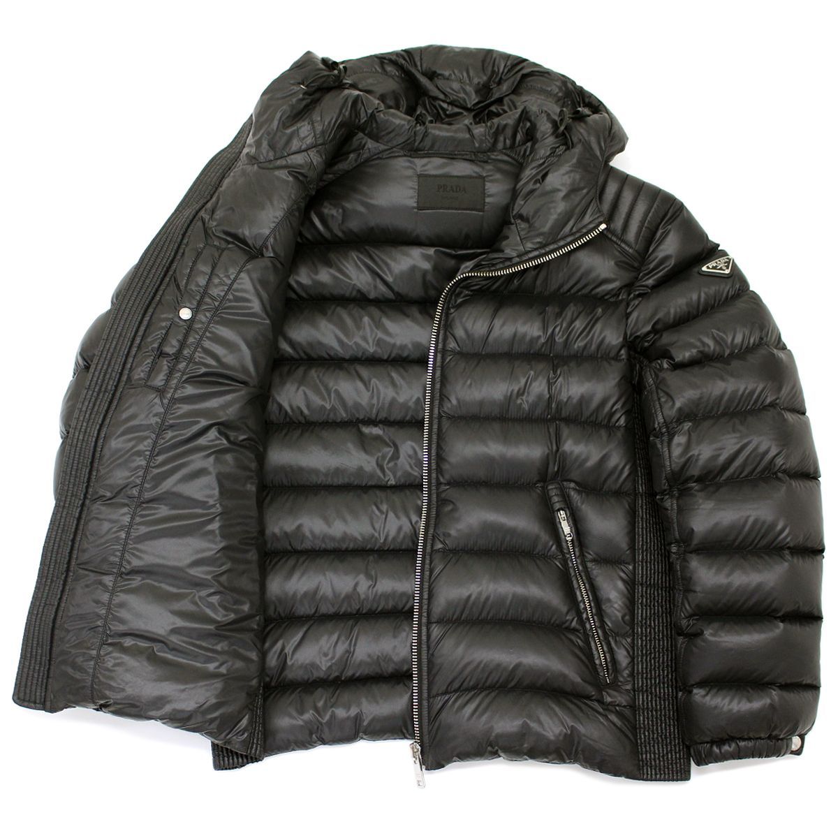 中古美品 PRADA プラダ SGA654 ダウンジャケット ブルゾン 三角ロゴ 