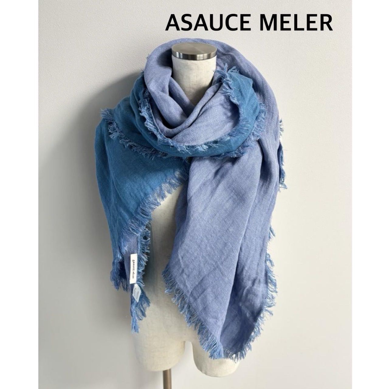 ☆ASAUCE MELER アソースメレ リネンストール 日本製 ブルー 麻 春夏