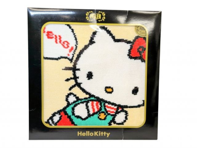 未使用 箱入り　フェイラー　ミニタオル　シュニール織 ハンカチタオル キティ ハローキティ HelloKitty クリーム ベージュ ＦＥＩＬＥＲ　タオル
