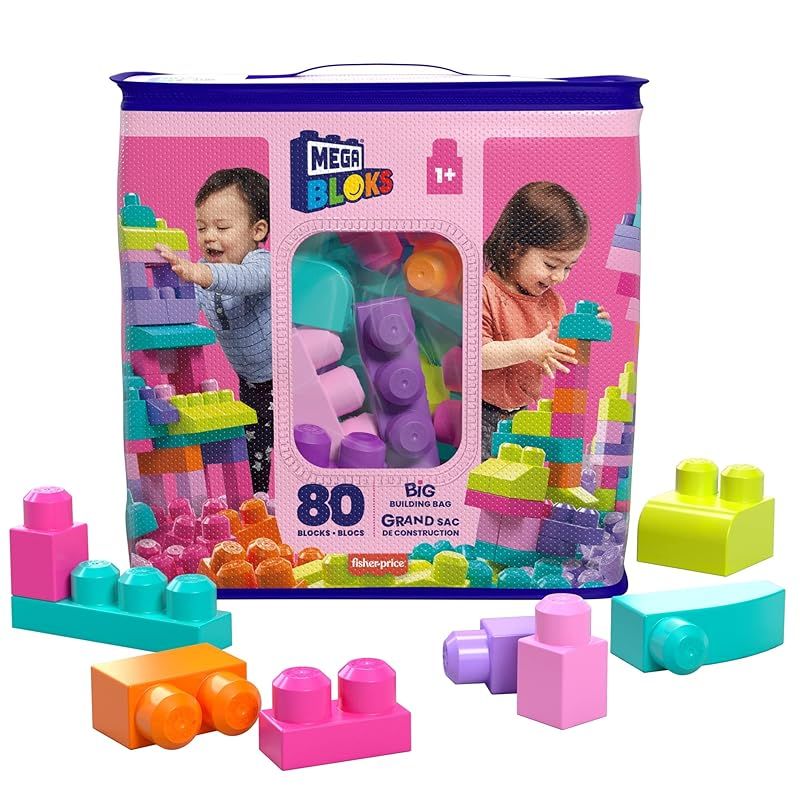 マテル(MATTEL) メガブロック(MEGA BLOKS) 1才からのメガブロック たっぷり80個ブロックパック ピンク 【ブロックセット】【1才~】【プレゼント】 DCH62 0