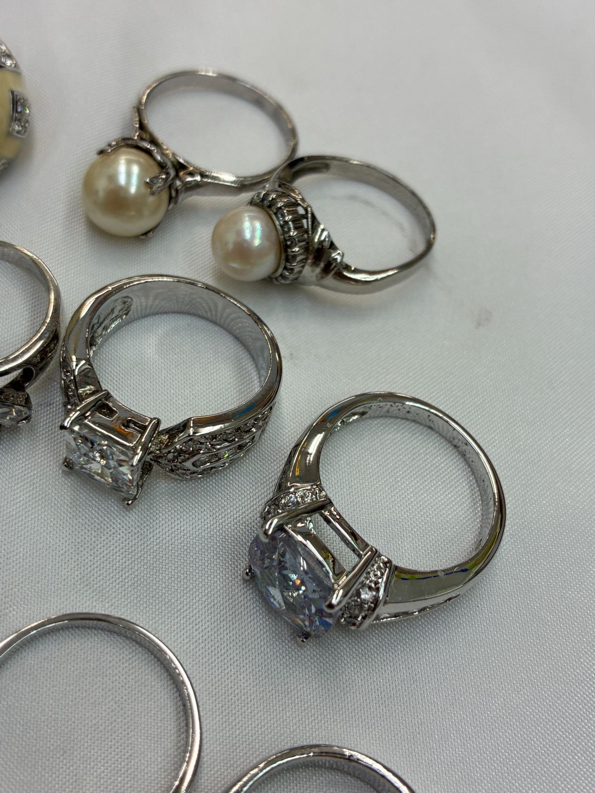 N【中古品】アクセサリー 指輪 13点 セット まとめ売り 石付き SV 925 