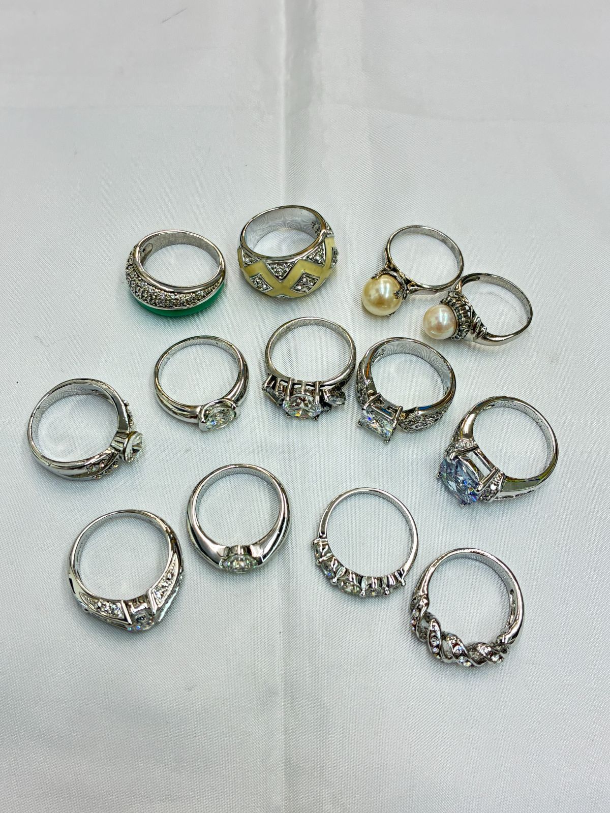N【中古品】アクセサリー 指輪 13点 セット まとめ売り 石付き SV 925 