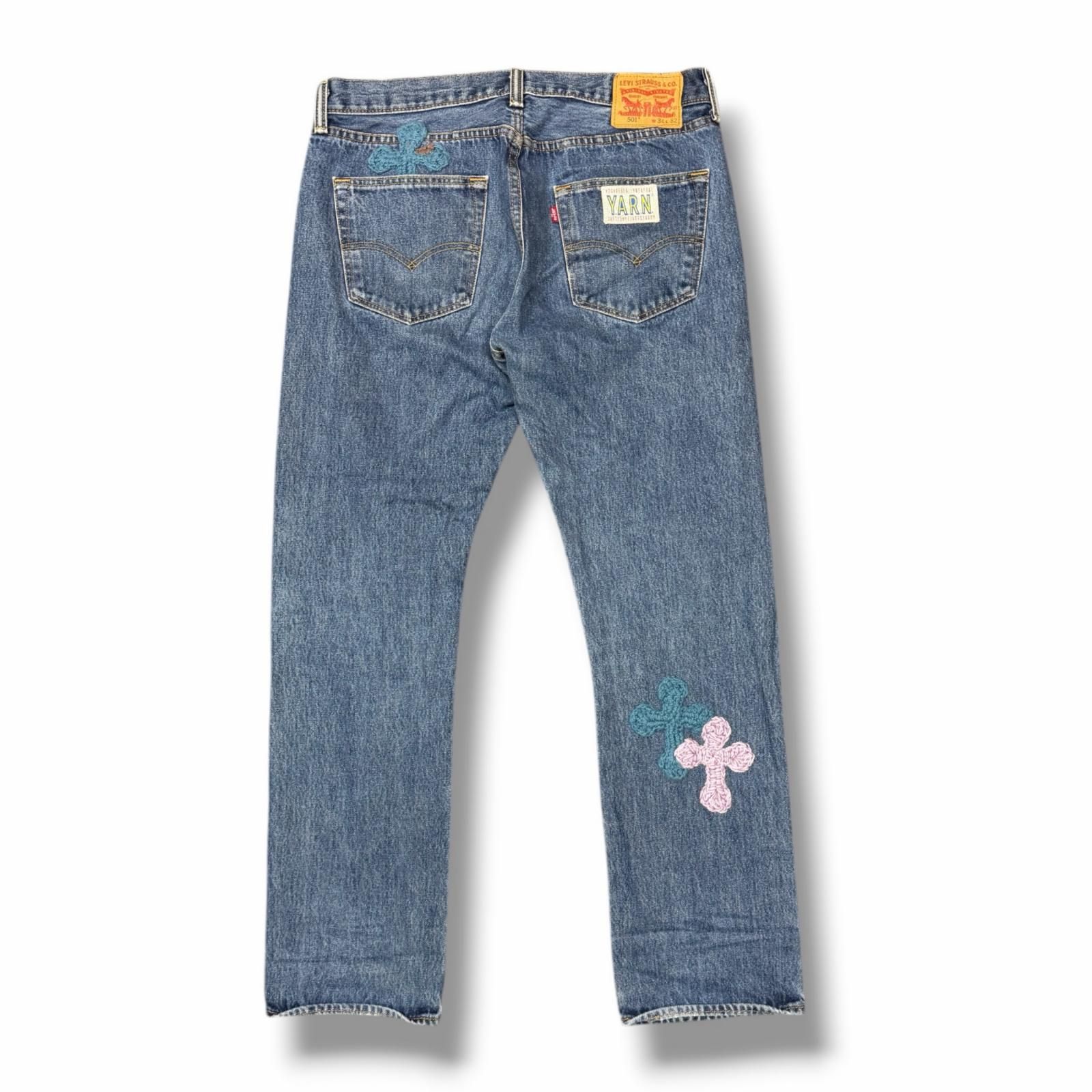 Y.A.R.N. リーバイス ニット クロスパッチ デニムパンツ デニムパンツ