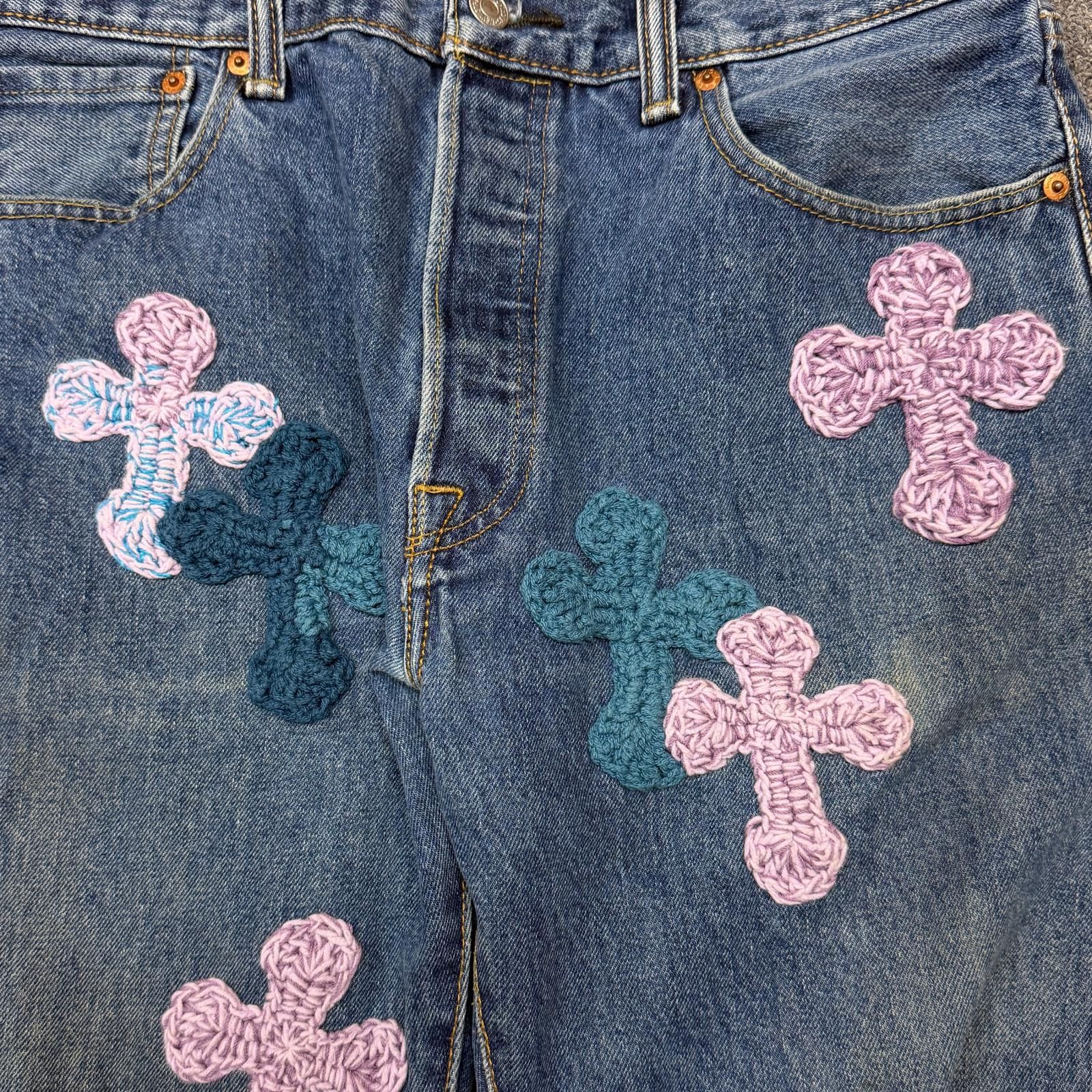 y.a.r.n クロスパッチデニム Y.A.R.N ヤーン ×Levis リーバイス 70507 