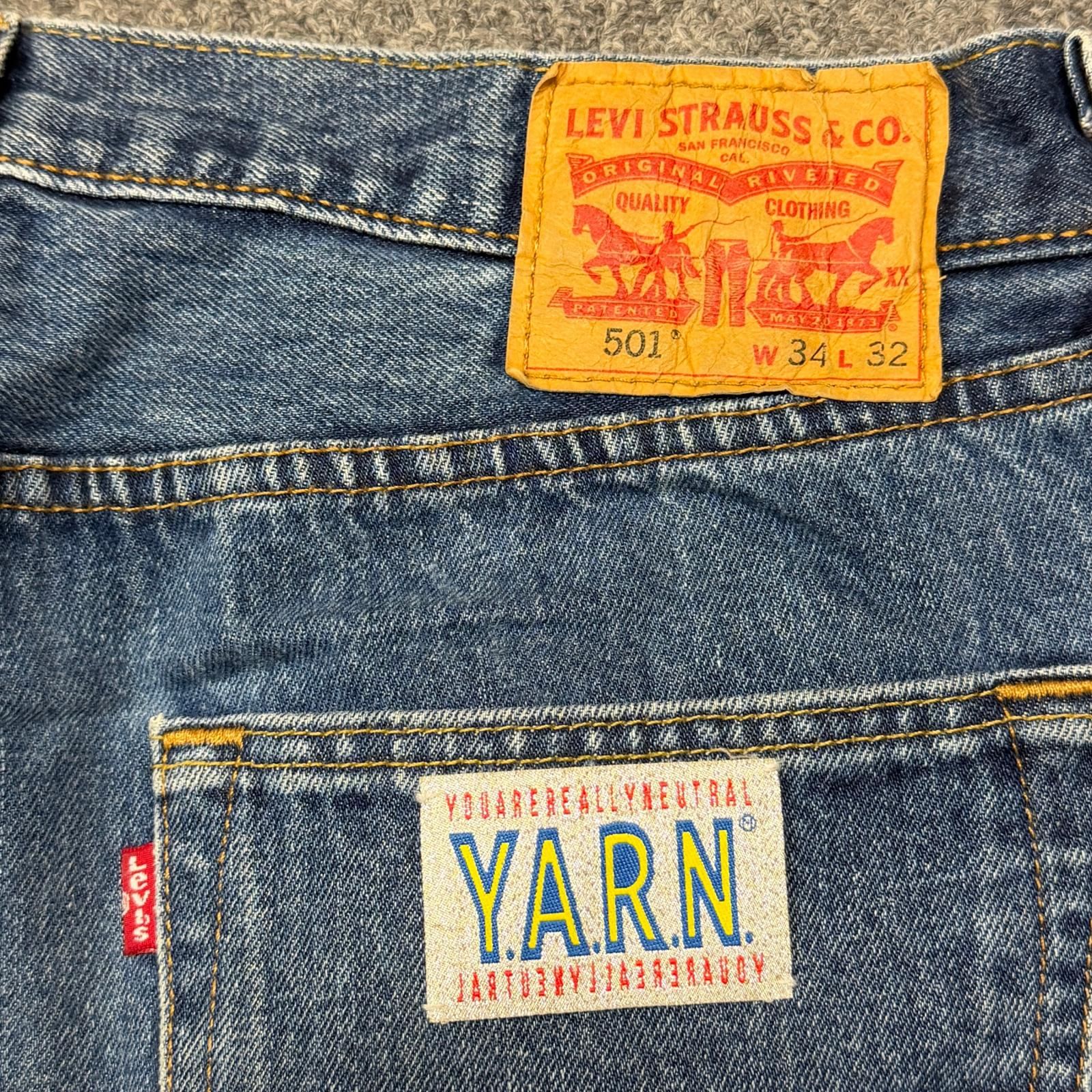 Y.A.R.N. リーバイス ニット クロスパッチ デニムパンツ デニムパンツ 
