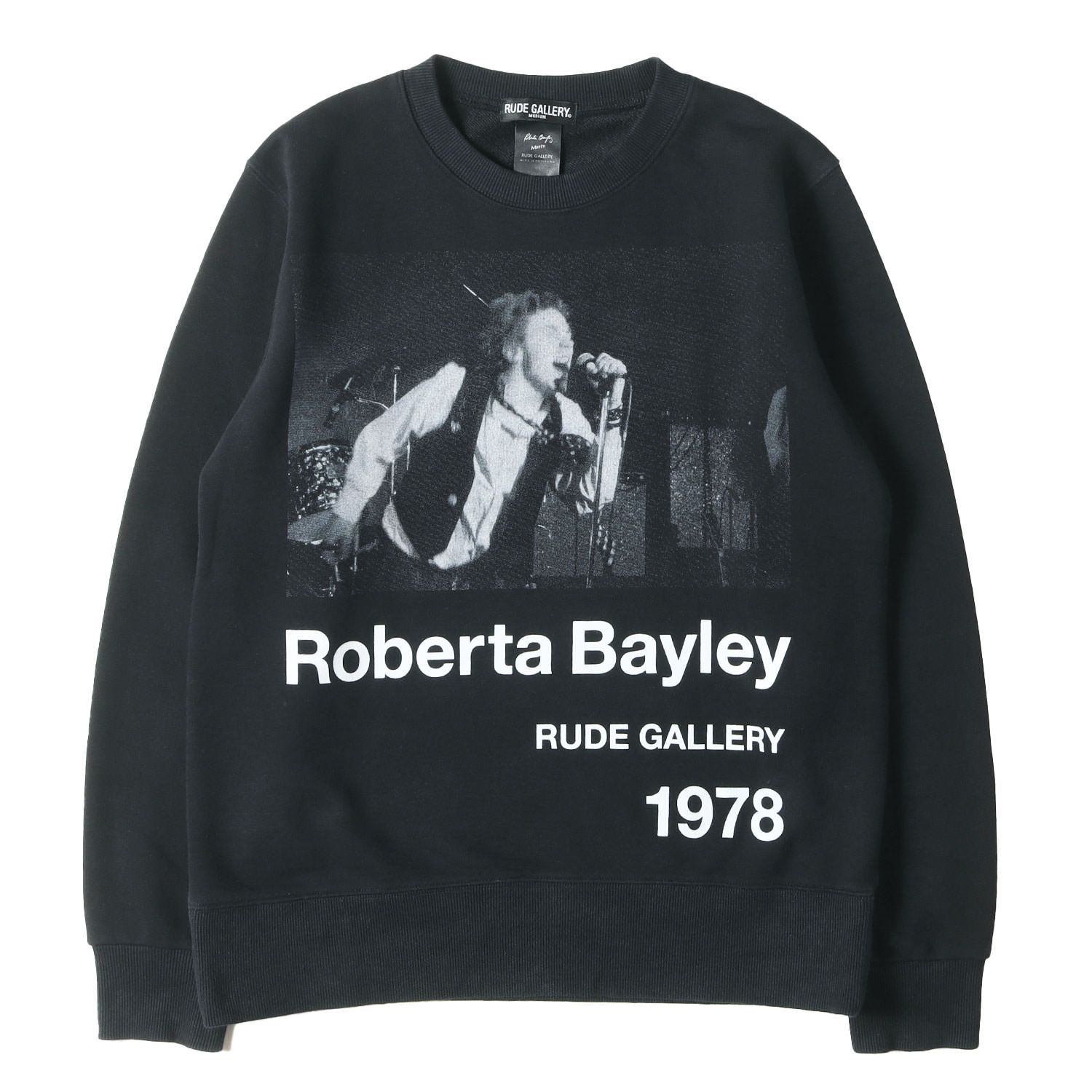 RUDE GALLERY ルードギャラリー スウェット ブラック 黒 サイズ:M | 23SS ×Roberta Bayley ジョニー・ロットン フォト スウェット CREW SW at WINTERLAND | トレーナー 長袖 トップス【メンズ】【中古】 RUDE GALLERY ルードギャラリー スウェット ブラック 黒 サイズ:M