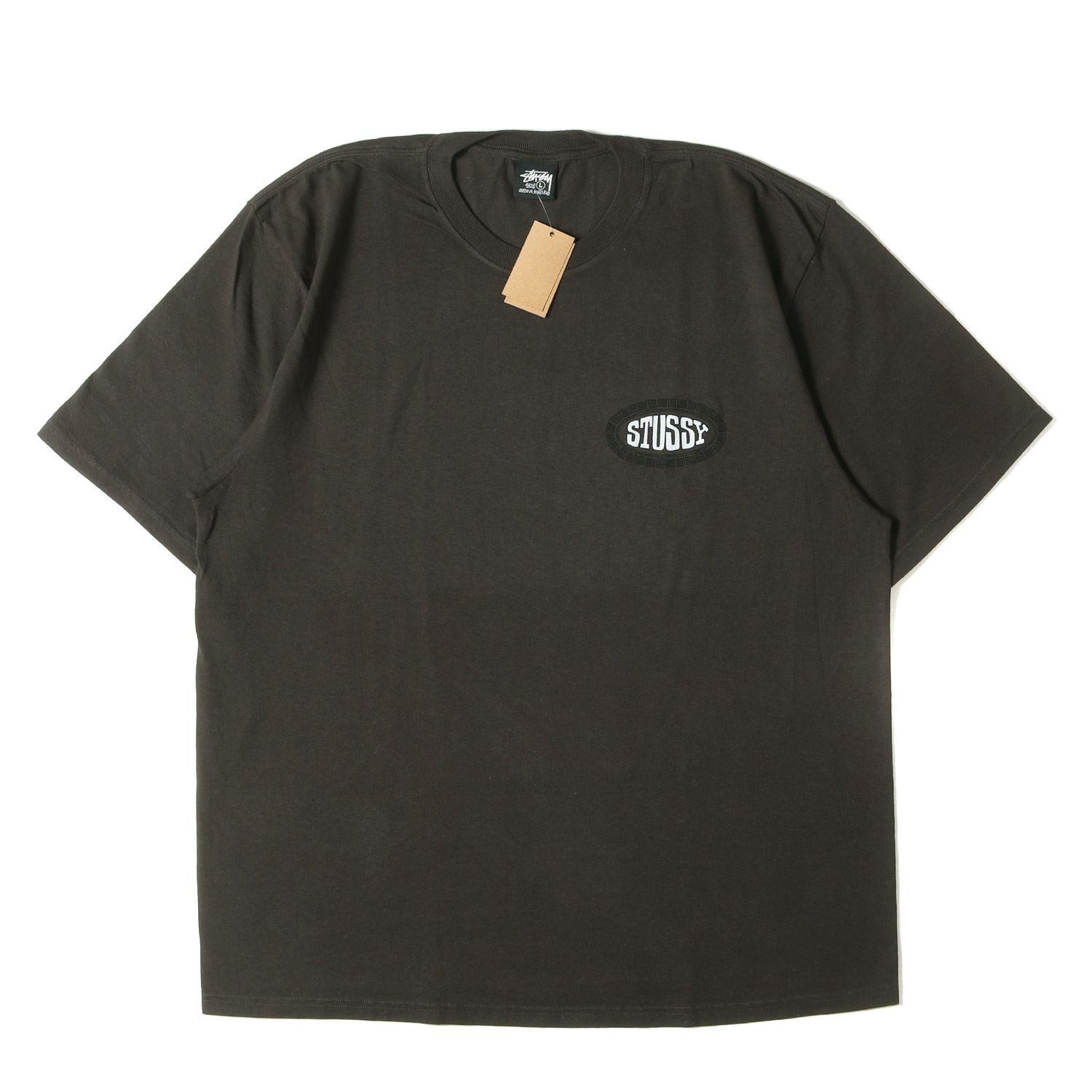 Stüssy ダークグレー ロゴ刺繍 シャツ Lサイズ STUSSY（ステューシー）の「(ステューシー) STUSSY Tシャツ 半袖 男女