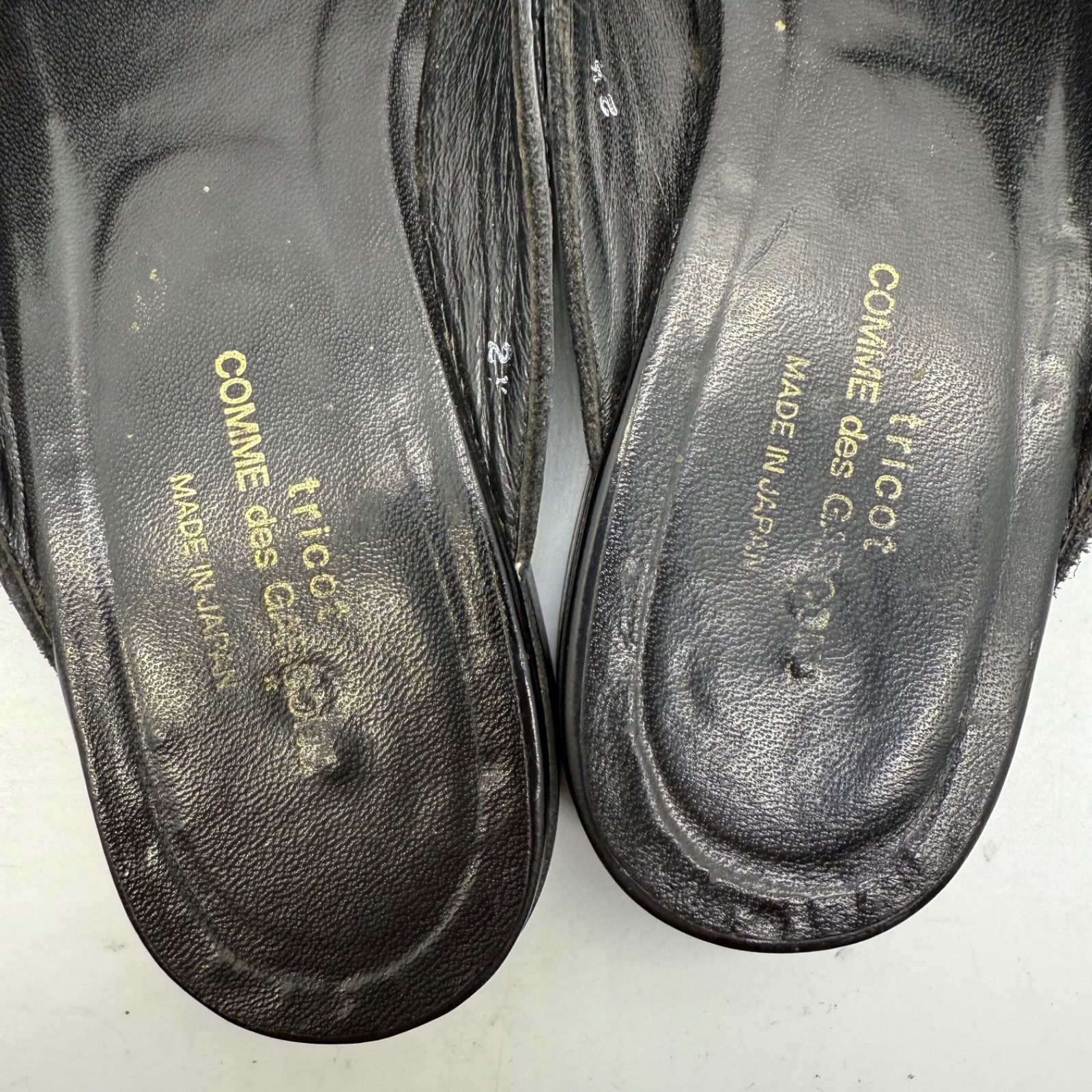 tricot COMME des GARCONS CDG archive Leather W-tip mule sandal 