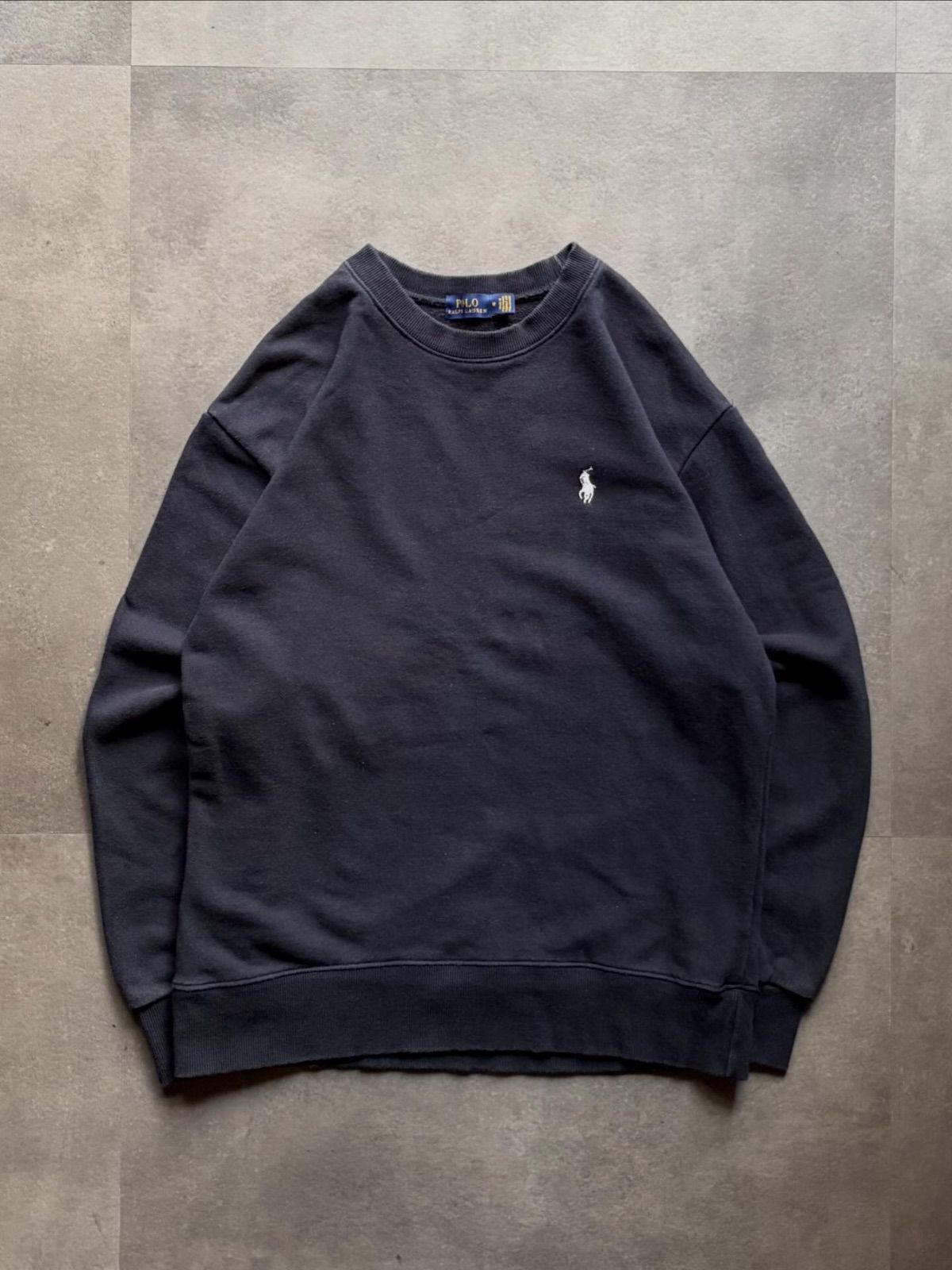 POLO RALPH LAUREN ワンポイント刺繍 クルーネックスウェット M 紺-の 