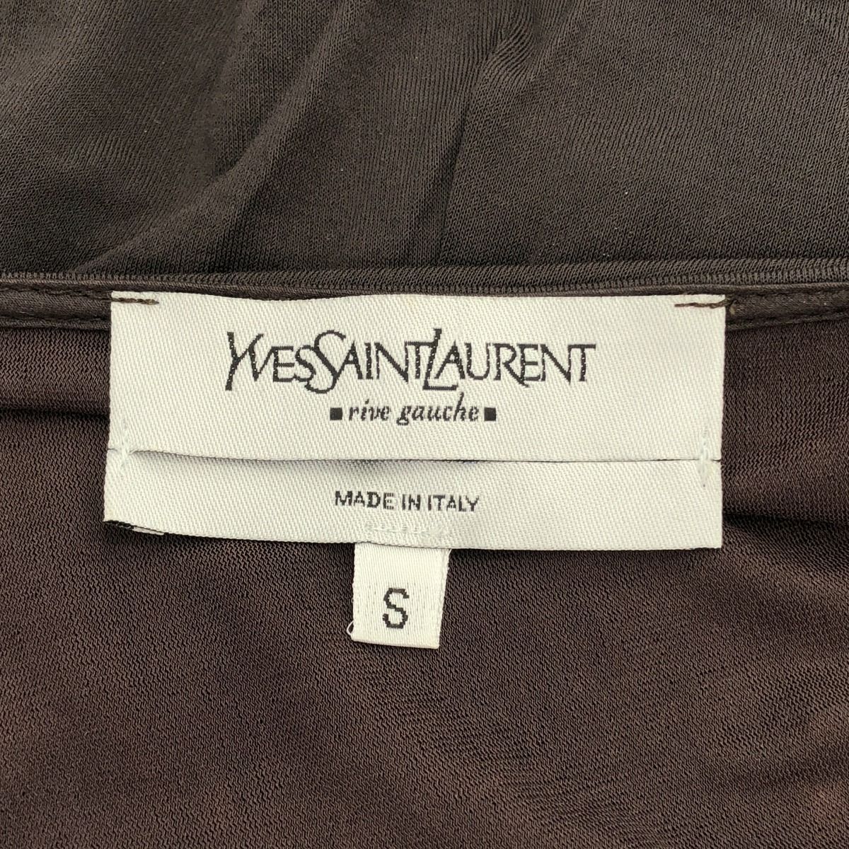 YVES SAINT LAURENT rive gauche イヴサンローラン リヴゴーシュ プルオーバートップス 148374 X6056 ブラウン S 古着 80's フランス製 SAINT LAURENT rive gauche サンローラン