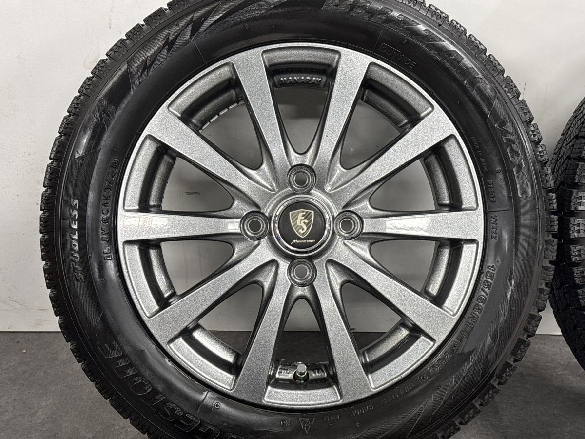 軽自動車サイズ】マナレイ 14in 4.5J +43 PCD100 ブリヂストン 