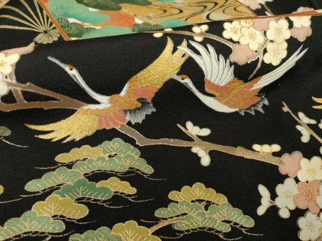 美品❇️後藤久美子ブランド 金彩刺繍 黒留め袖 比翼仕立て フルセット