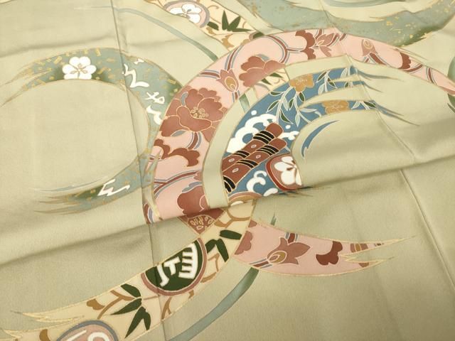 平和屋着物●豪華色留袖　輪取花文　金彩　ロング丈　正絹　逸品　AABH4632ck 平和屋着物○豪華色留袖 輪取花文 金彩 ロング丈 正絹 逸品 AABH4632ck