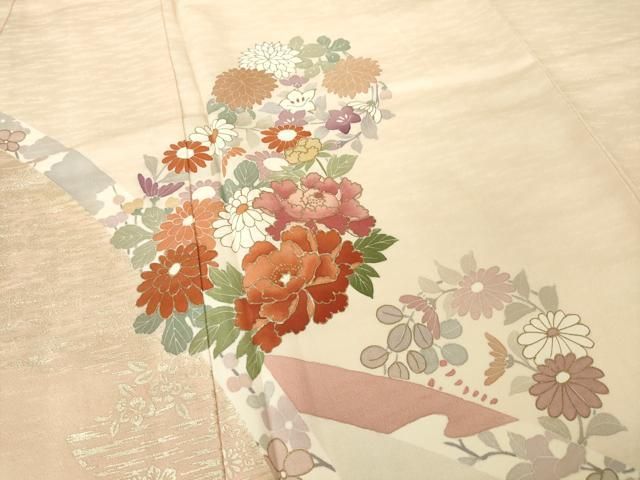 平和屋着物●訪問着　友禅　花丸文　大丸扱い　正絹　逸品　AABH5805ck 平和屋着物○訪問着 友禅 花丸文 大丸扱い 正絹 逸品 AABH5805ck