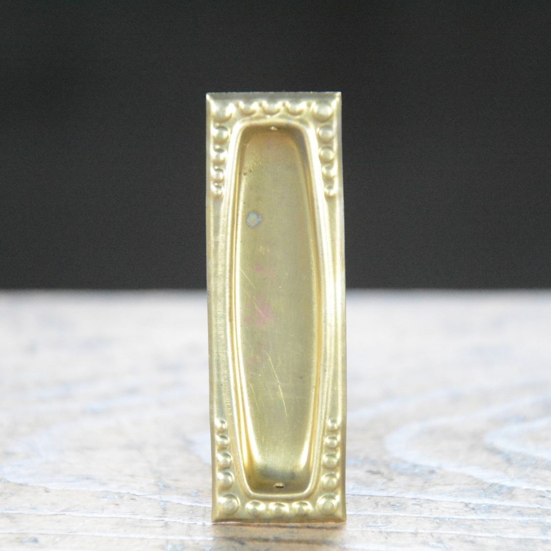 デッドストック 真鍮 キャッチ錠 6個 / 回転窓金具 古道具 ヴィンテージ No.3216 古い玉縁引手 真鍮 62mm 未使用 デッドストック 日本製 MADE