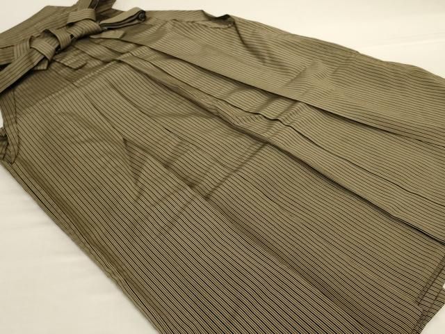 平和屋着物＊夏物　男性　行灯袴　縞　正絹　逸品　AABH4012jd