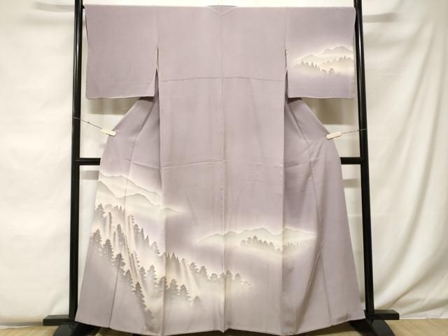 平和屋着物■訪問着　遠山樹林文　シルエット　暈し染め　さが美扱い　正絹　逸品　CABF4310ev 平和屋着物□訪問着 遠山樹林文 シルエット 暈し染め さが美扱い 正絹