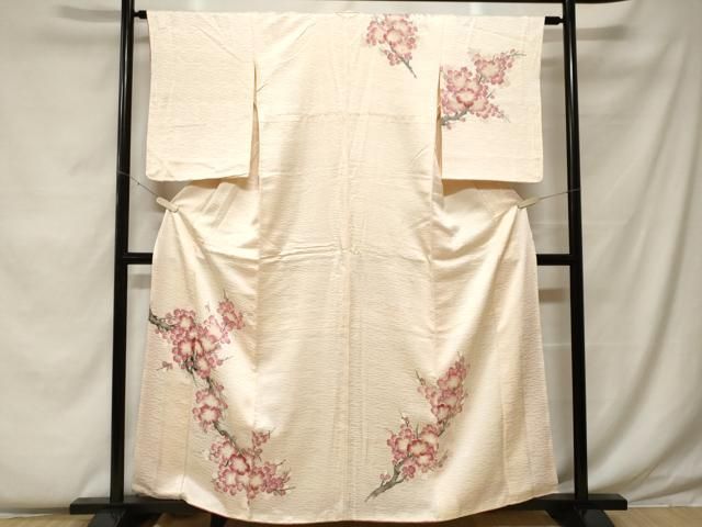 平和屋着物□訪問着 手描き 枝梅文 暈し染め 正絹 逸品 CABF4318ev