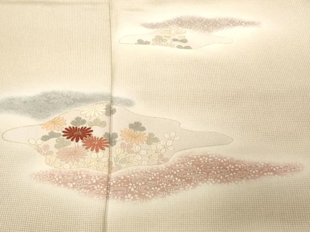 平和屋着物■訪問着　刺繍　吉祥草花文　暈し染め　金彩　正絹　逸品　CABF4337ev 平和屋着物□訪問着 刺繍 吉祥草花文 暈し染め 金彩 正絹 逸品