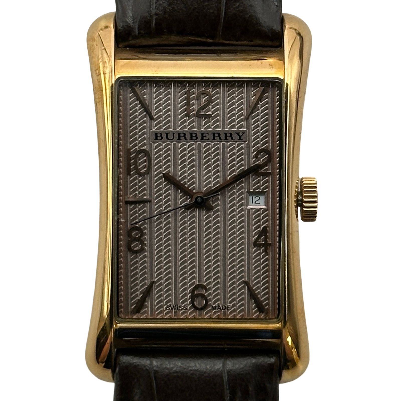 バーバリー BURBERRY メンズウォッチ BU3000 ブラウン ゴールドメッキ 