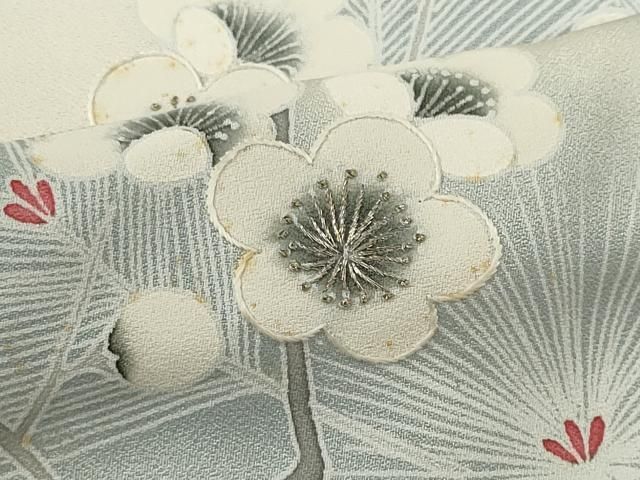 平和屋着物●上質な色無地　枝梅地紋　千草色　正絹　逸品　未使用　CABE2686yc 平和屋着物□訪問着 刺繍 枝梅文 正絹 逸品 CABF6441ou - メルカリ