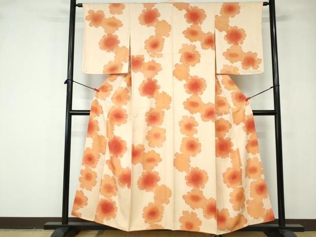 平和屋着物□上質な小紋 地紋起こし 花間道 正絹 逸品 DABE8636qa