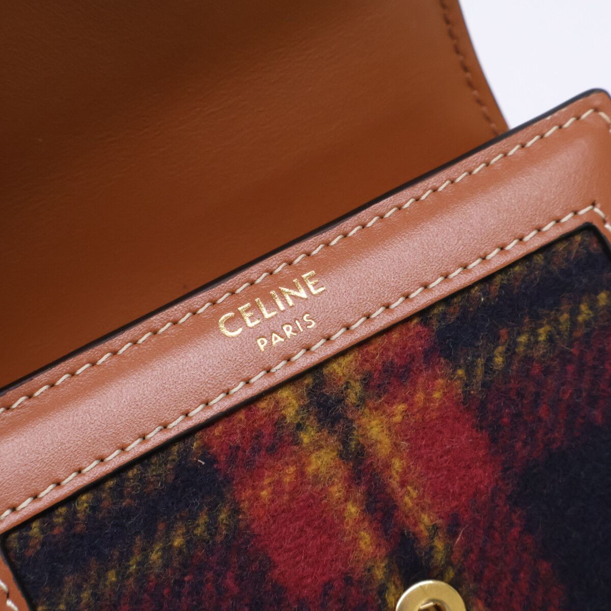 セリーヌ 【新品同様】24年製 10D782GEO.14ML SMALL FLAP WALLET タータンチェック/カーフスキン トリオンフ スモール フラップウォレット CELINE - セリーヌ 【新品同様】24年製 10D782GEO.14ML SMALL FLAP