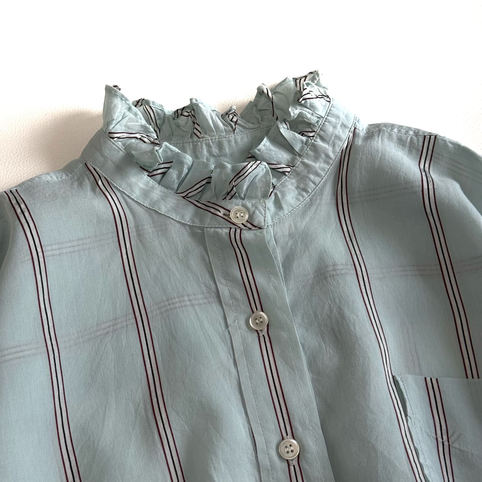 ISABEL MARANT ETOILE フリルブラウス ストライプ ハイネック 34 