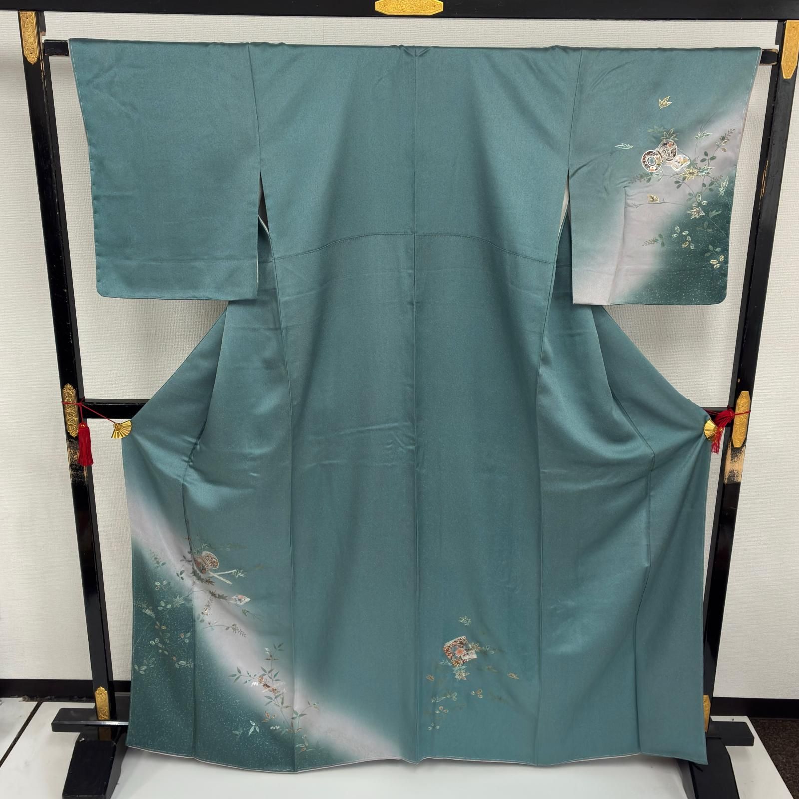 付下げ 箔押し 裄65 紋無し 上品な染め 正絹 着物 MK-6448 付下げ 箔押し 裄65 紋無し 上品な染め 正絹 着物 MK-6448