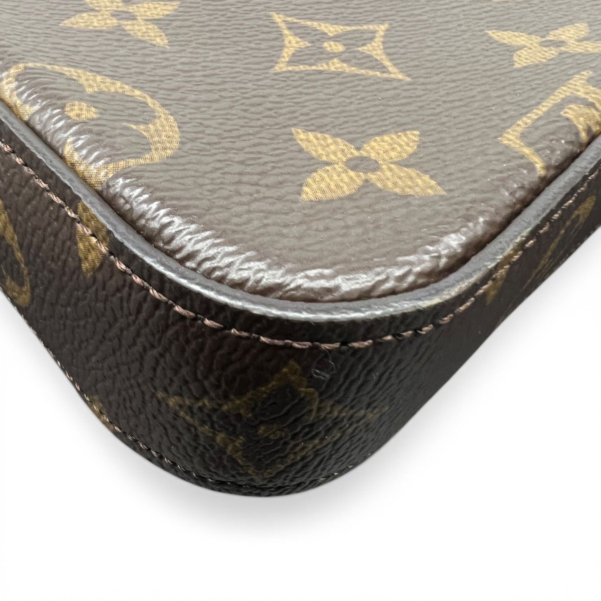 LOUIS VUITTON 極美品 ルイヴィトンミュルティ ポシェット フェリシー モノグラム ショルダーバッグ M80091 PVC RFID確認済 ブラウン カーキグリーン クロスボディ ミニバッグ LV ヴィトン Aランク 中古 鑑定済 ヴィトンバッグ LOUIS VUITTON - LOUIS VUITTON 極美品 ルイヴィトンミュルティ