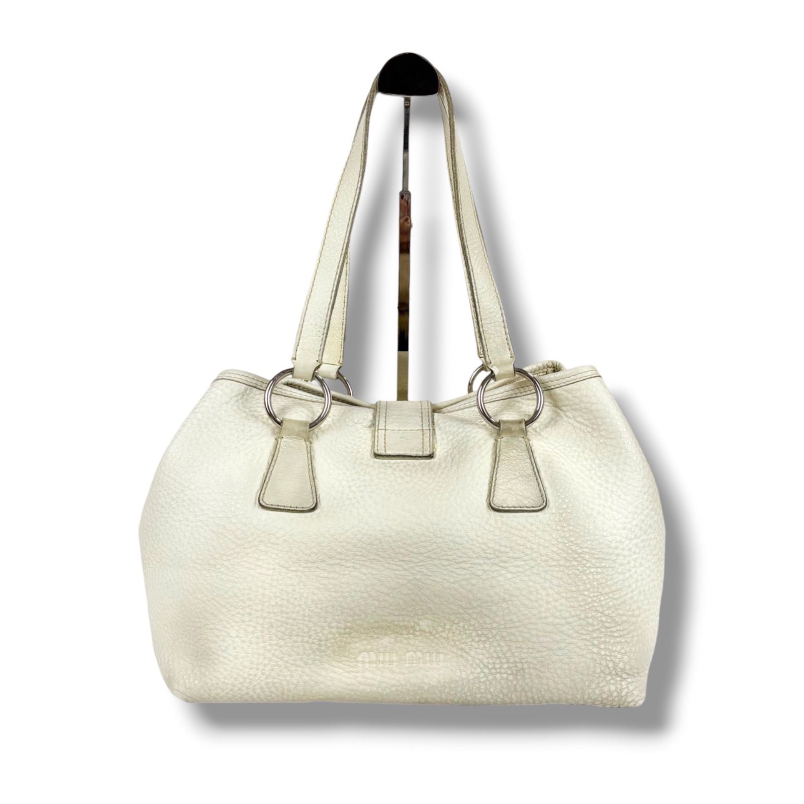 ミュウミュウ MIUMIU ハンドバッグ セミショルダーバッグ オールレザー 
