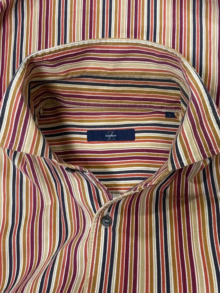 ZEGNA ゼニア ジャン コーデュロイ オーバーサイズ ストライプシャツ/L
