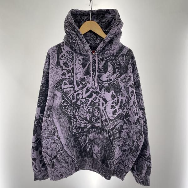【中古】Supreme Liberty Hooded Sweatshirt サイズL 紫 シュプリーム[91][240091407627] 中古】Supreme Liberty Hooded Sweatshirt サイズL 紫 シュプリーム[91