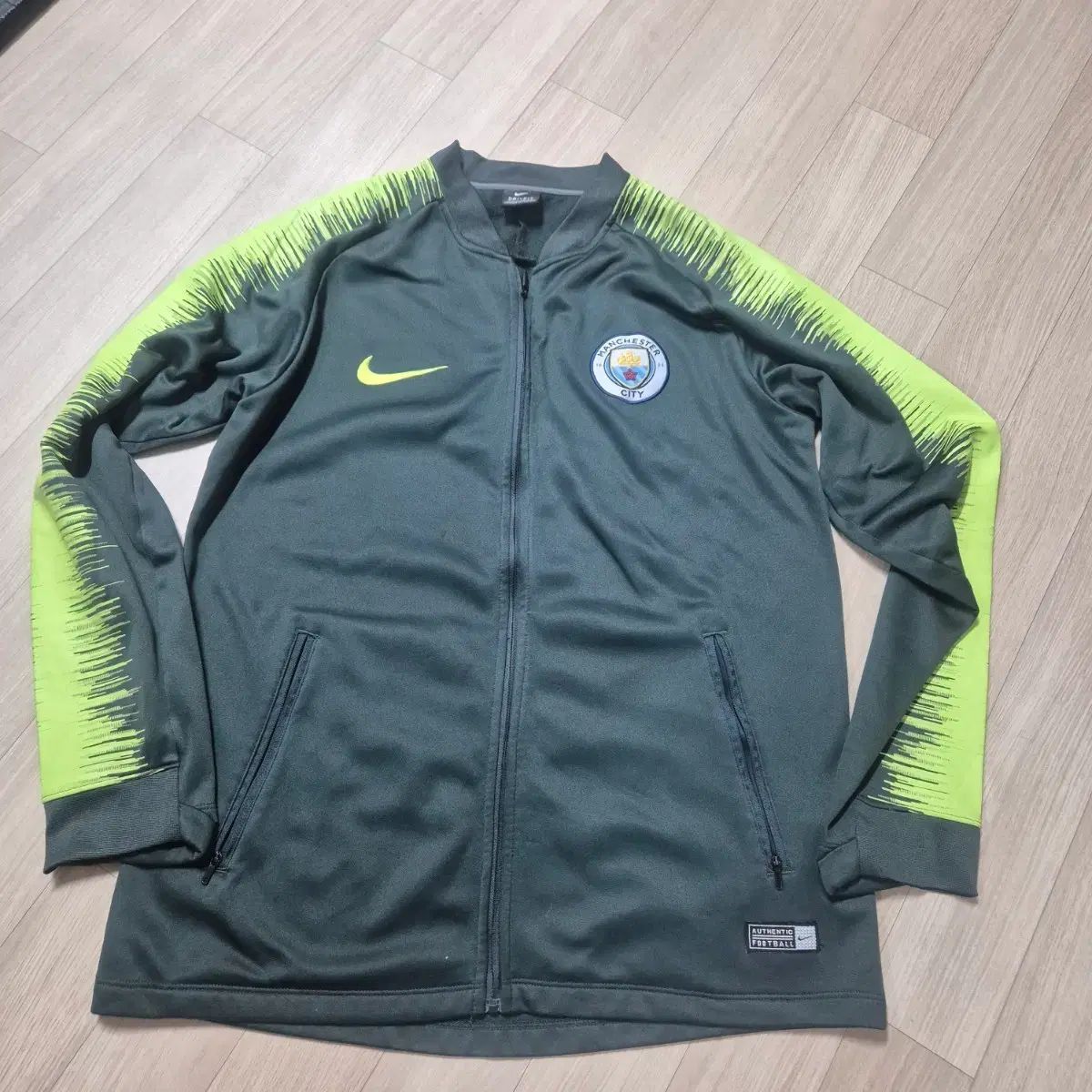 ナイキ マンチェスターシティ サッカー ジャケット 古着 青 XL 16136