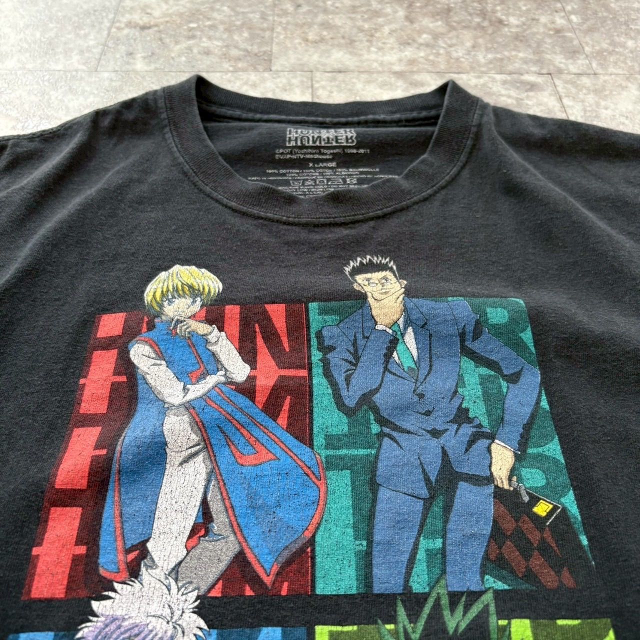 HUNTER×HUNTER Tシャツ 古着 XL ブラック ゴン キルア クラピカ