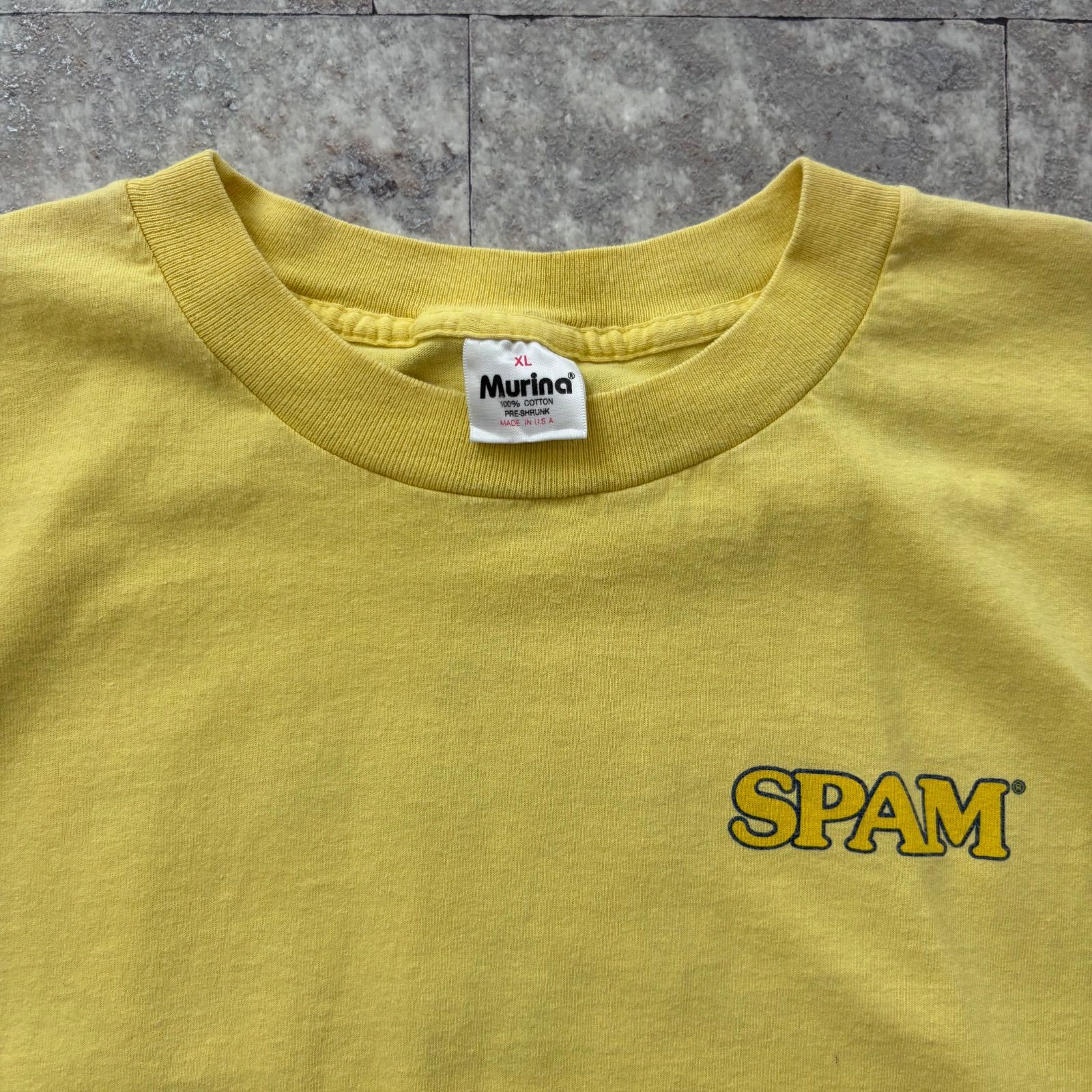 古着 90s SPAM Tシャツ XL イエロー 1993年 コピーライト シングル 