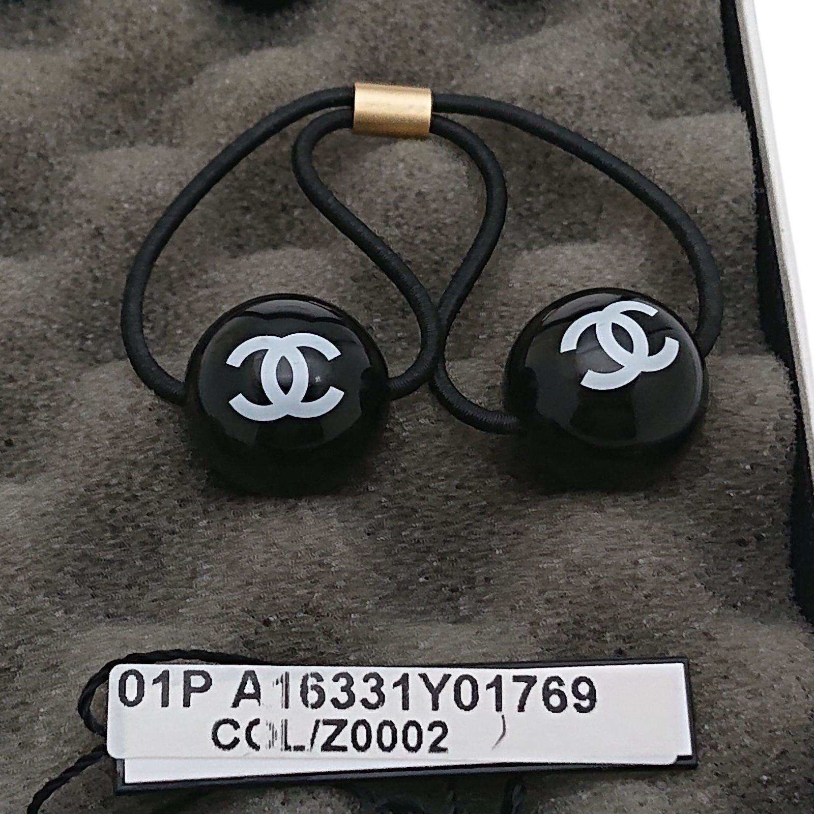 極希少/タグ付き】CHANEL シャネル ヘアゴム ココマーク 黒 01P 箱付き