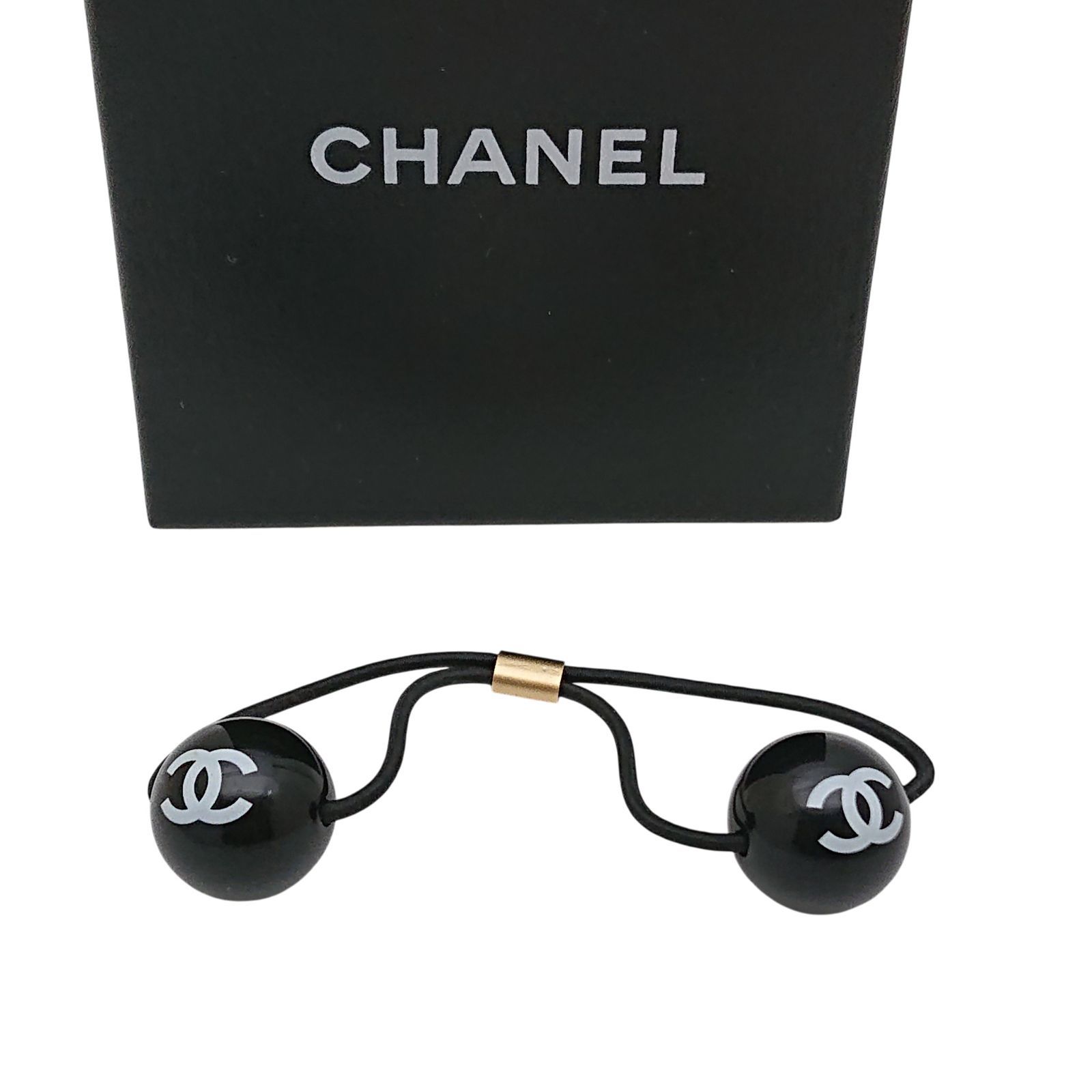 極希少/タグ付き】CHANEL シャネル ヘアゴム ココマーク 黒 01P 箱付き
