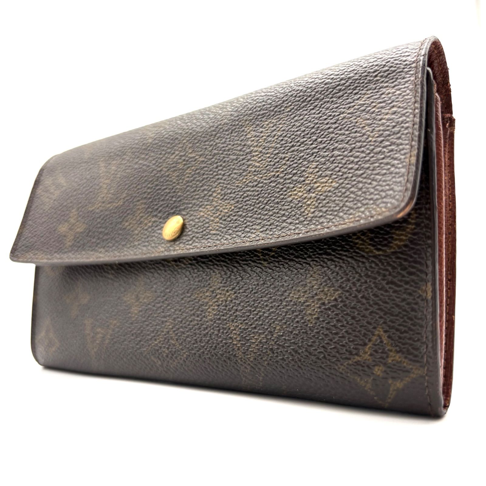 Louis Vuitton Authentic Monogram Long Wallet Unisex DarkBrown 