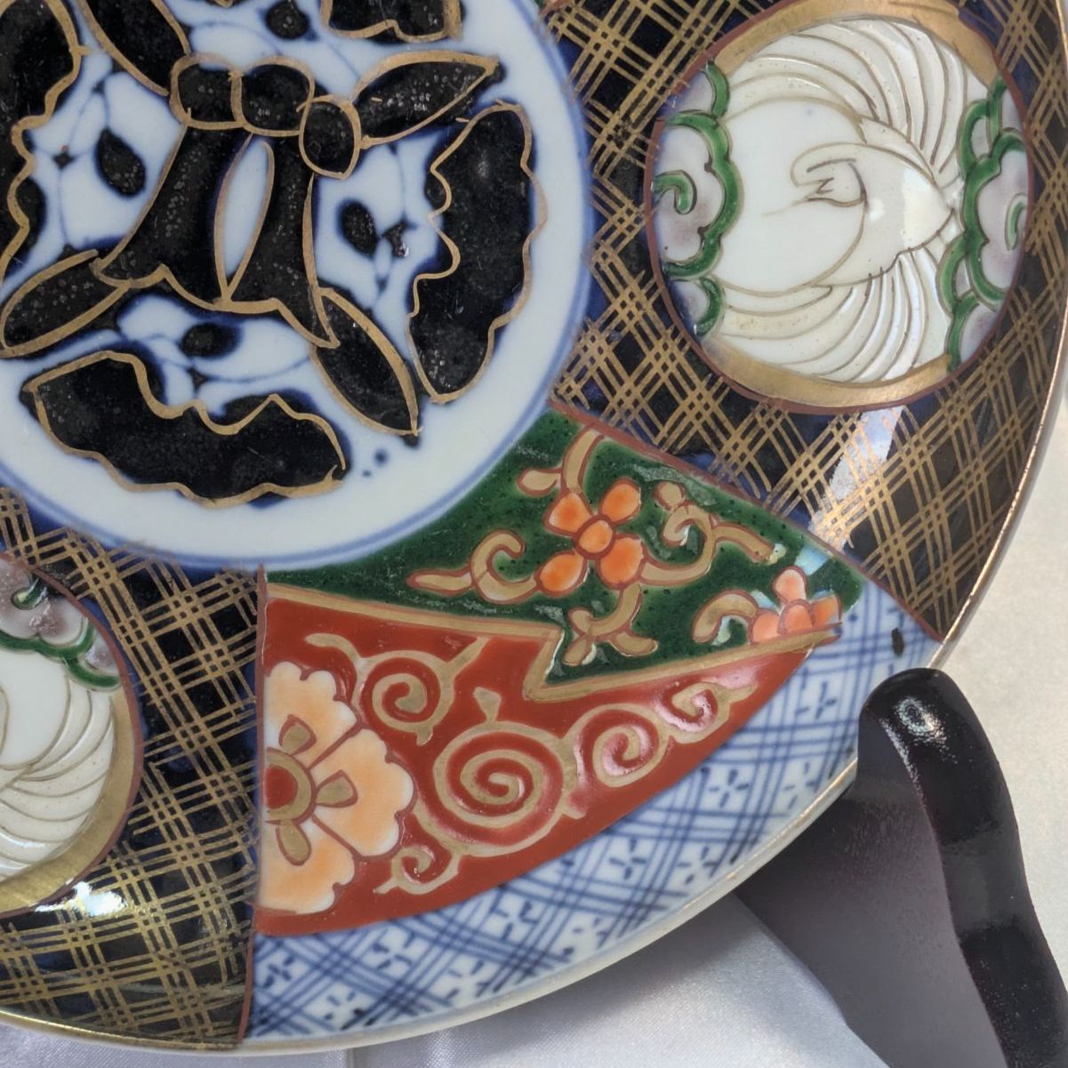 古伊万里 染錦 染錦古伊万里 x 染付 | 有田焼 6寸皿 花文 金襴手 金彩
