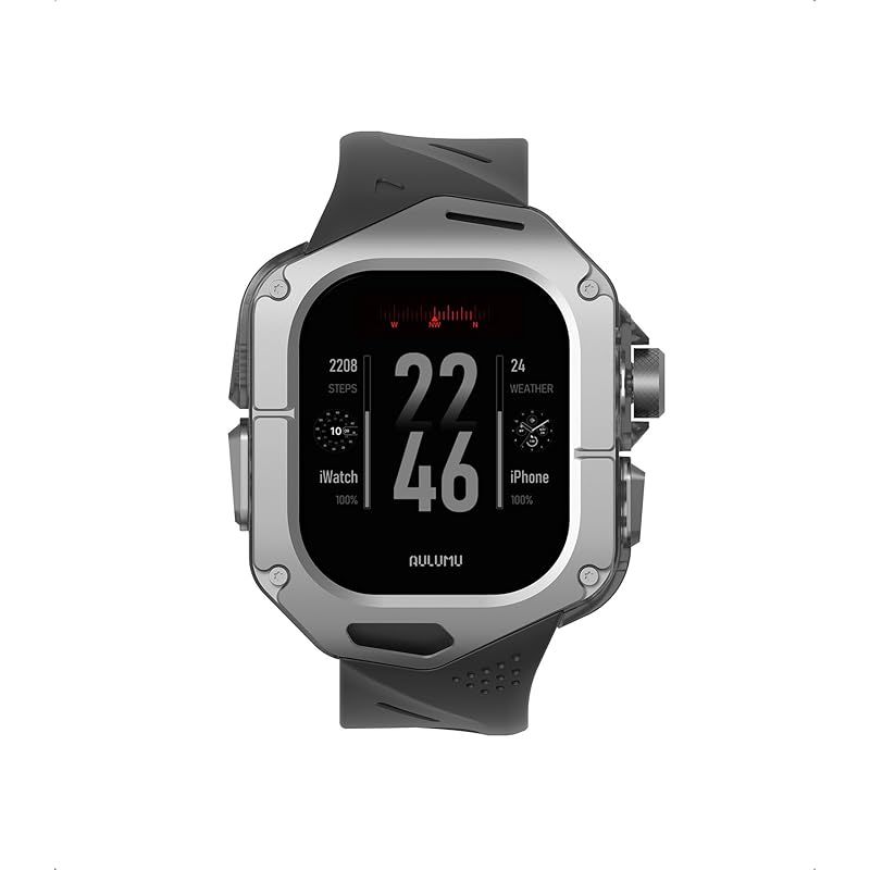 【新品】 Aulumu A01 チタンケース付き Apple Watch Ultra バンド 49mm対応｜高級チタン設計｜Apple Watch Ultra 1/2 49mm対応｜ブラックストラップ 0