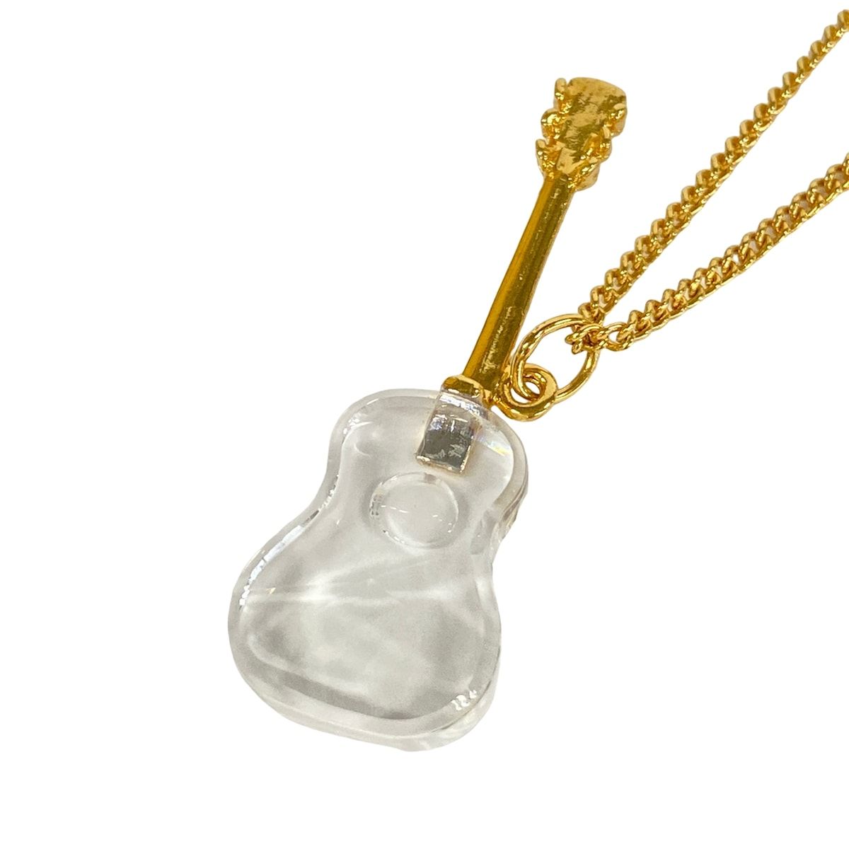 SWAROVSKI(スワロフスキー) ネックレス美品 クリア×ゴールド ギター 
