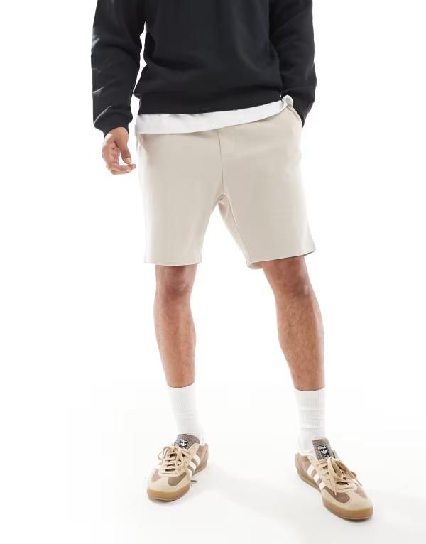 パンツ ジャック アンド ジョーンズ メンズ ボトムス ハーフパンツ・ショーツ ショートパンツ Jack Jones loose fit sweat shorts in cream Moonbeam クリーム